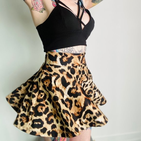 leopard party mini skirt - Picture 1 of 4